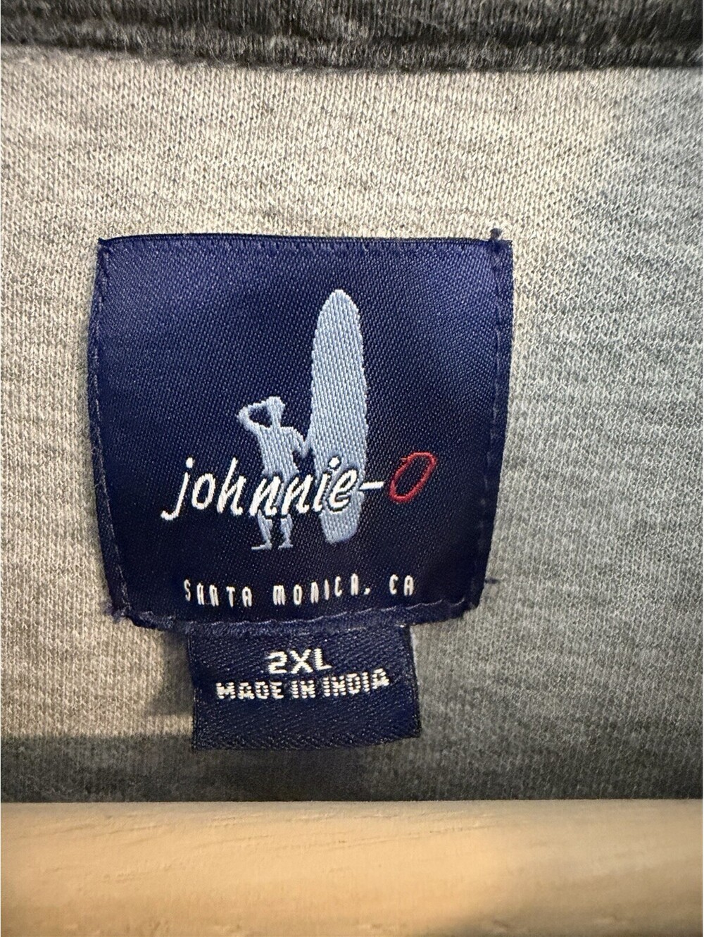Johnnie-O Heather Grey Quarter-Zip Pullover Size 2XL Coastal Surf Inspired - Picture 3 of 7